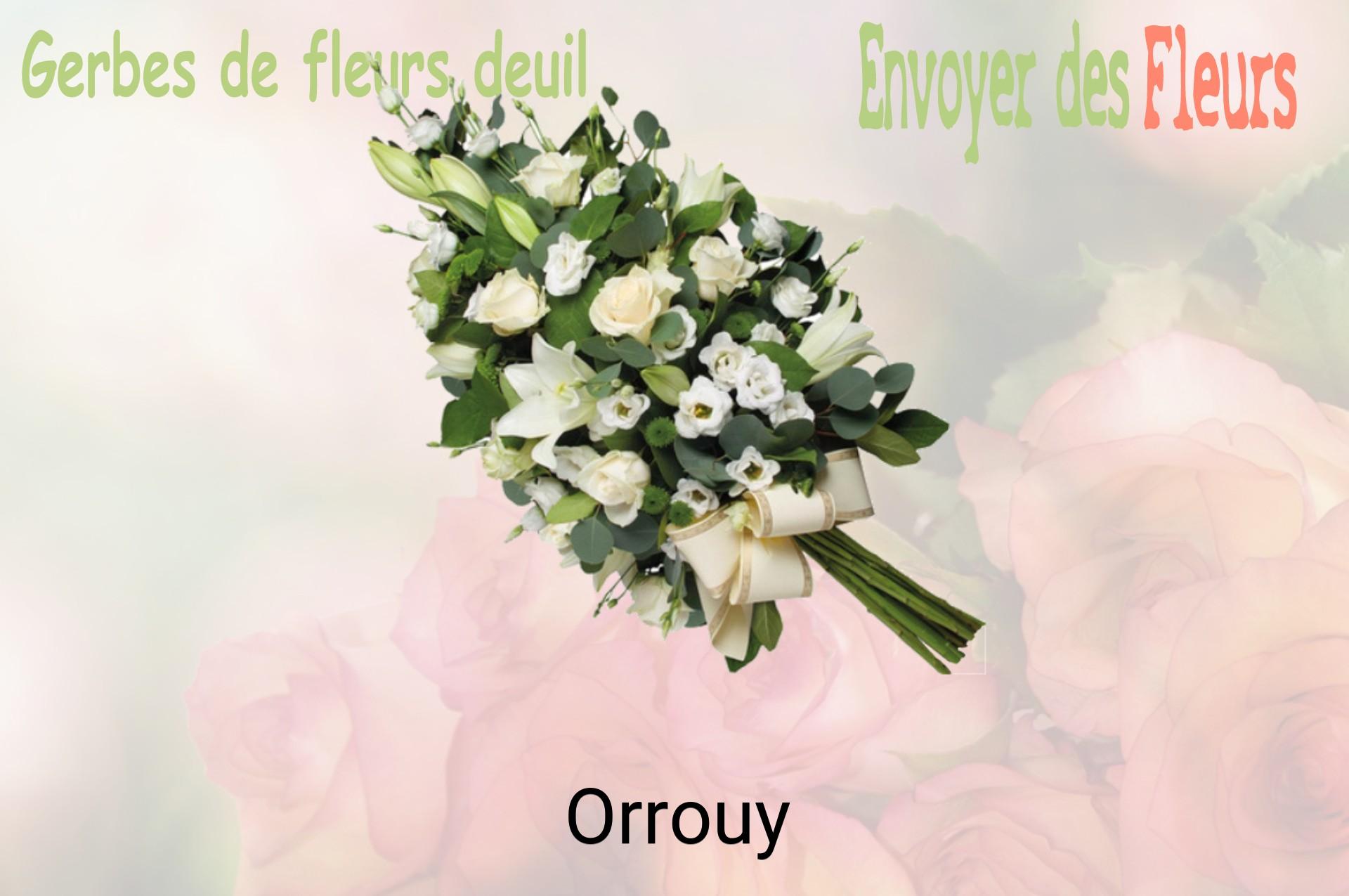 Gerbe de fleurs de deuil livrée à Orrouy